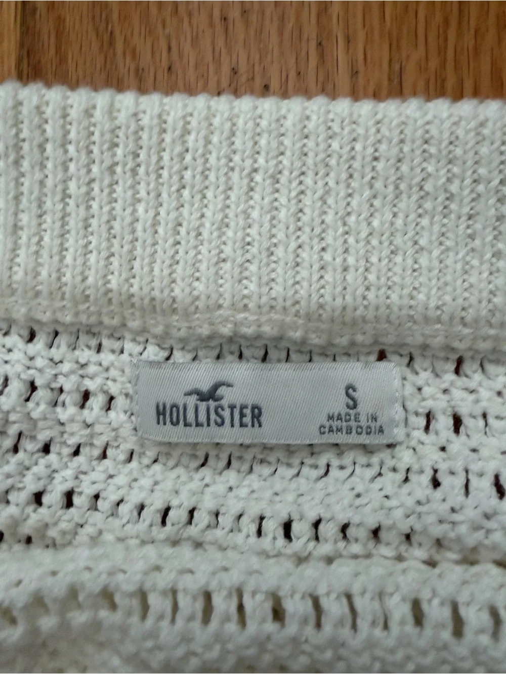 Hollister Cream Crochet Mini Skirt with draw string - Picture 4 of 4